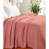 HomeRoots King Coral Cotton Woven Chevron Blanket - 2 of 4