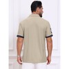 INSPIRE CHIC Men's Pattern Contrast Color Short Sleeve  Pique Polo Shirt - 3 of 4