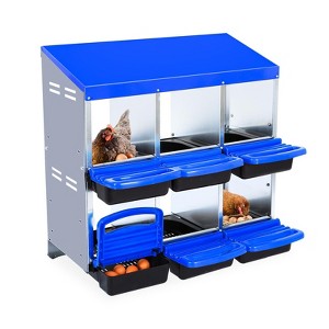 Chicken Nesting Box, Metal Nest Boxes for Chicken, Chicken Laying Box with Chicken Perch, Roll Away Nest Box for Chicken Coop - 1 of 4