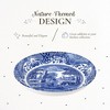 Spode Blue Italian Pasta Bowl, Set of 4 - 9 Inch Shallow Earthenware Serving Bowls with Oriental Border Design - 3 of 4