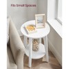 Round Side Table with Lower Shelf, End Table for Small Spaces, Nightstand - 3 of 4