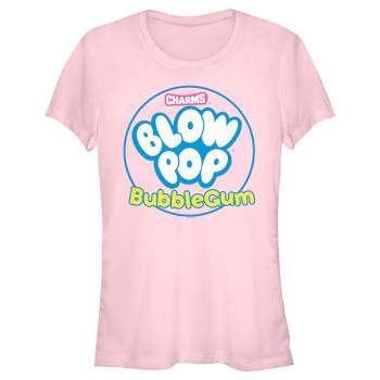 Juniors Womens Blow Pop Bubble Gum Emblem T-Shirt