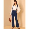 INSPIRE CHIC Women's Bell Bottoms Overalls Long Vintage Flare Jeans Denim Pants - 2 of 4