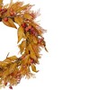 Northlight Yellow and Orange Berry and Leaves Fall Harvest Artificial Wreath - 24-Inch, Unlit - 3 of 4