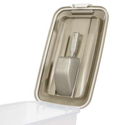 Translucent Plastic Airtight Pet Food Storage Combo with Scoop