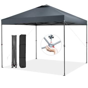 Costway Patio 10x10ft Outdoor Instant Pop-up Canopy Folding Tent Sun Shelter UV50+ Gray
