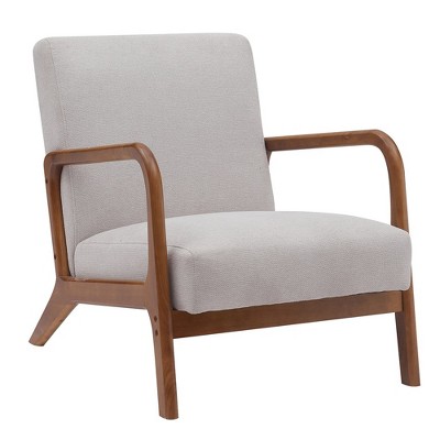 Mid Century Modern Accent Chair Fabric Lounge Armchair with Wood Frame Arm Chairs for Living Room