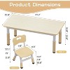 Kids Table and 6 Chairs Set with Storage Box, Height Adjustable Toddler Table and Chair Set for Ages 2-10, Graffiti Desktop, Children Activity Table - 4 of 4