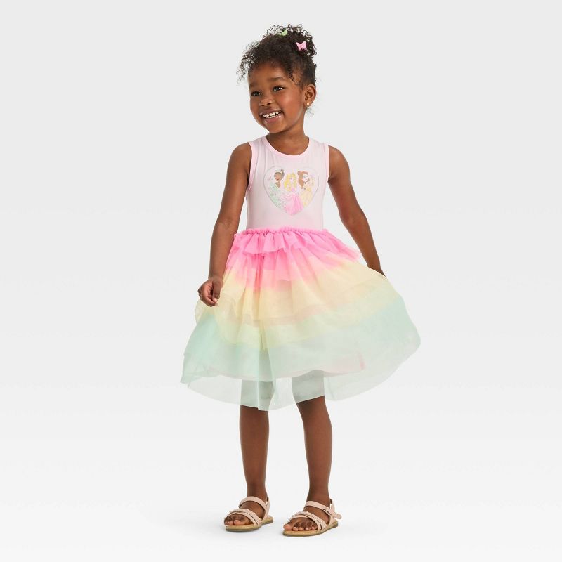 Toddler Girls' Disney Princess Short Sleeve Tutu Dress - Pink, 3 of 4