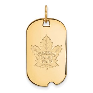 Black Bow Jewelry 14k Yellow Gold Plated Sterling Silver Toronto Maple Leafs NHL Pendant - 1 of 3