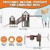 AMERLIFE Wooden Outdoor Swing Set with Playhouse, Slides, Swings, Climbing Wall & Ladder, Multi-Activity Backyard Playground for Kids Ages 3–8 - 2 of 4
