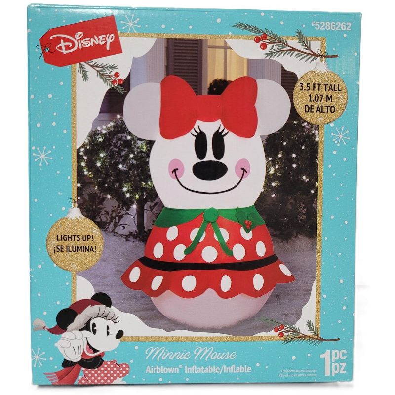 Gemmy Disney 3.5 FT Lighted Snow Girl Minnie Mouse Christmas Inflatable Decoration, 3 of 4