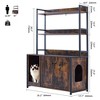 Jojoka 52" Tall Large Hidden Cat Litter Box Enclosure Furniture with 2 Door,Wooden Cat House w/2 Storage Shelves,Indoor Storage Cabinet Display Rack - 2 of 4