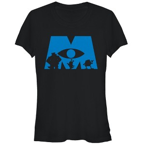Juniors Womens Monsters Inc Logo Silhouette T-Shirt - 1 of 3