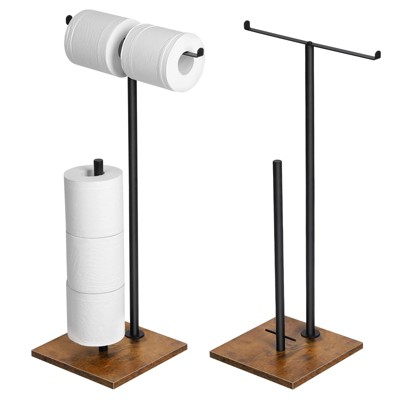 Oumilen Freestanding Toilet Paper Holder Stand with Reserve Storage, Set of 2