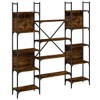 vidaXL Bookshelf Smoked Oak 61.2 in.x9.4 in.x65.6 in. Engineered Wood - 2 of 4
