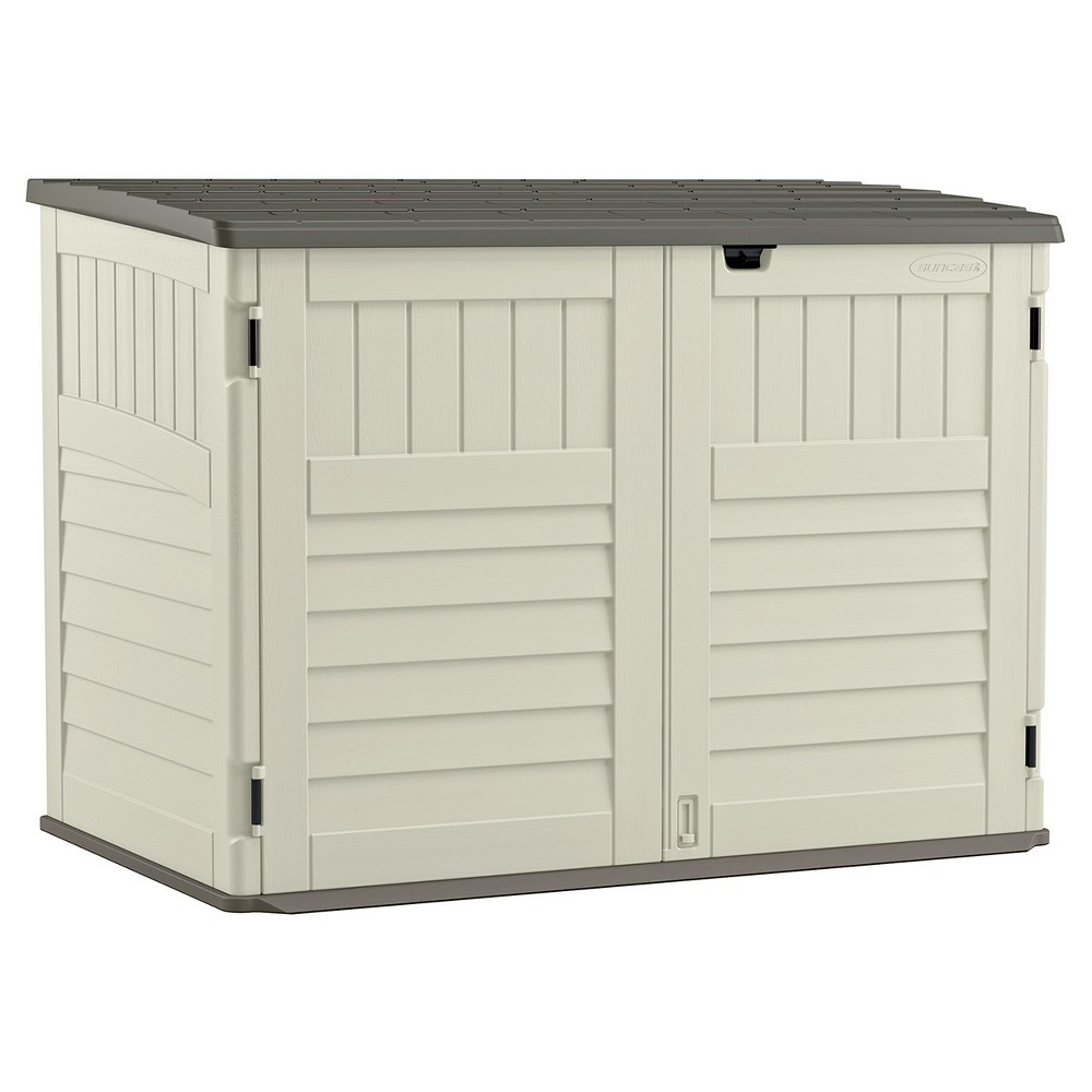 Suncast Toter Trash Can Shed, Vanilla