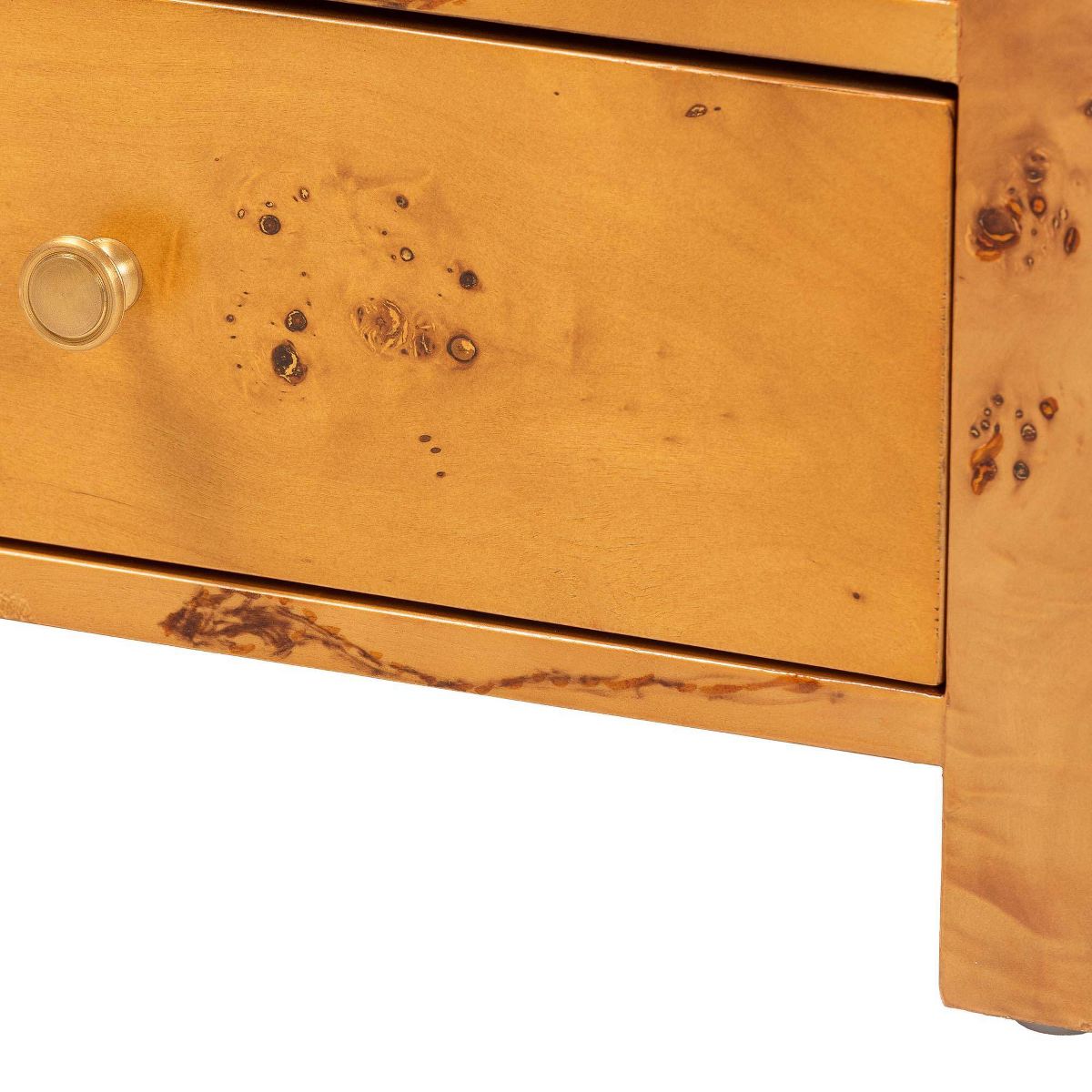 bali & pari Camira Wood 1 Drawer Nightstand Light Mappa Burl - thumbnail 3