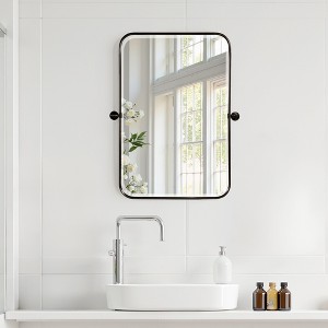 Spassway Bathroom Vanity Mirrors Black/Gold/Silver Rectangular Wall Mounted Beveled Glass Modern Decorative Mirror for Bathroom Bedroom Living Room - 1 of 4