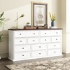 Famapy Large White 12 Drawers Dresser With Brown Top - image 3 of 4