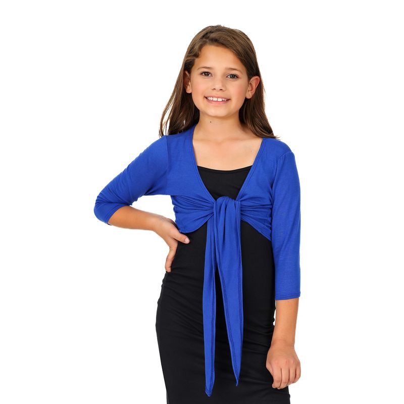 Girls Tie Front Cropped Cardigan Shrug, 1 of 5
