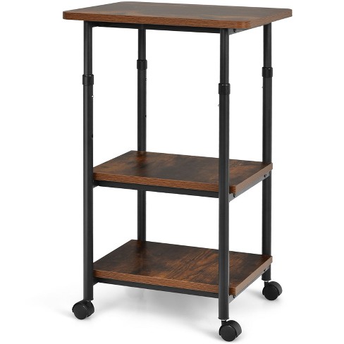 HOMCENES Printer Stand, Industrial Printer Table Rack, Desktop Mobile  Printer Cart, Storage Rack Under Desk, Sturdy Little Printer Desk, File  Rack