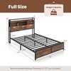 Costway Full/Queen Size Bed Frame with Storage Headboard and Charging Station Vintage Brown - 3 of 4