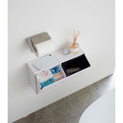 Black Wall-Mounted Plastic Storage and Trash Bin