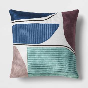 Color Blocked Abstract Pattern Applique Square Throw Pillow - Threshold™