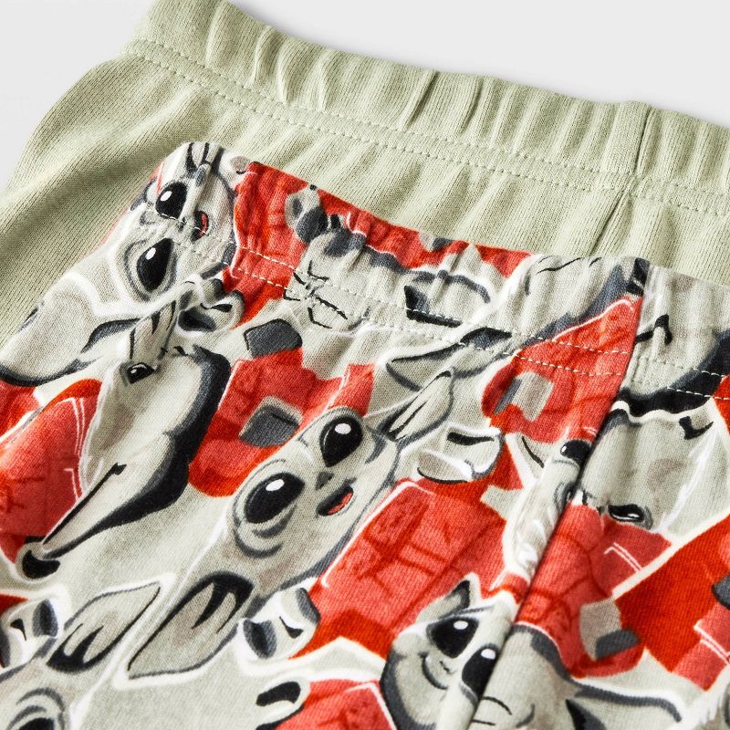 Boys' Star Wars: The Mandalorian 4pc Snug Fit Pajama Set - Gray/Olive Green, 4 of 5