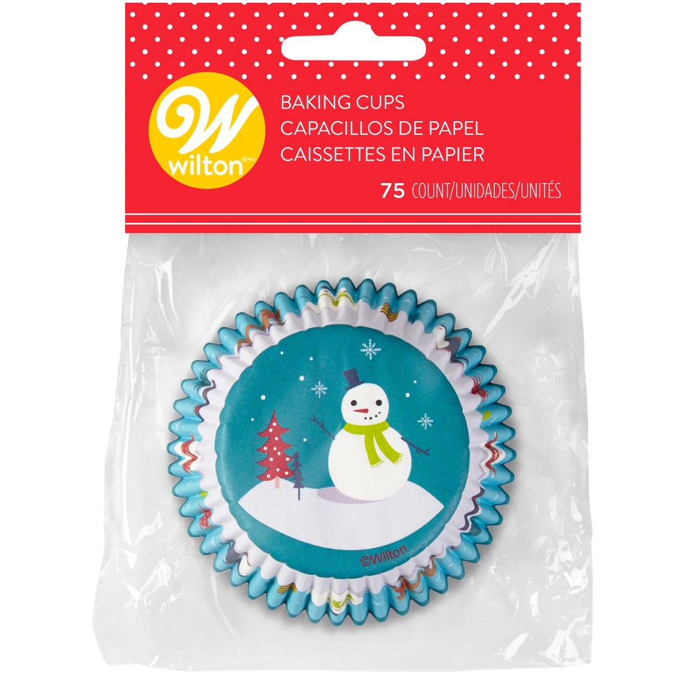 UPC 070896176622 product image for 75pk Disposable Snowman Holiday Baking Cups Blue/White - Wilton | upcitemdb.com