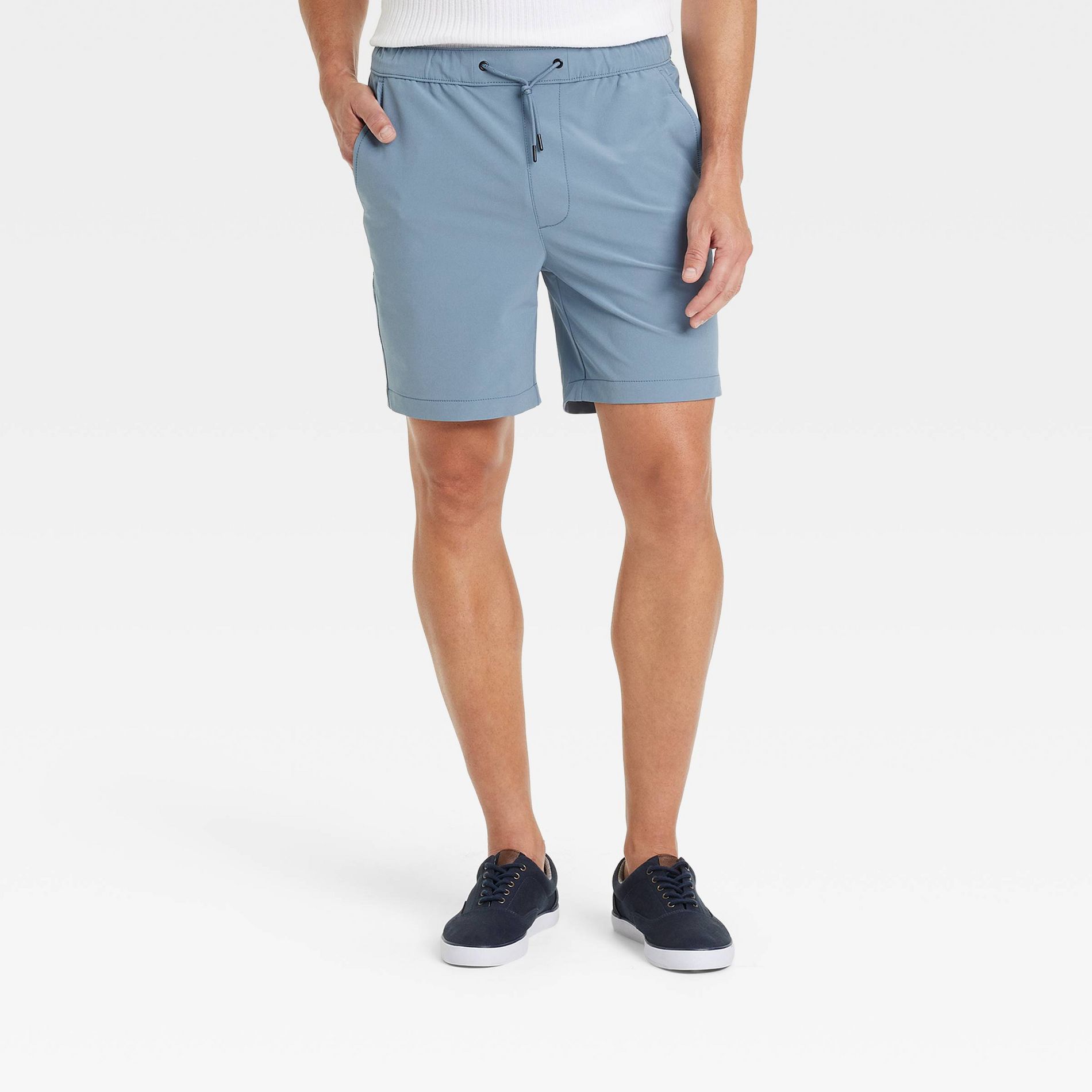 Men's 7" Tech Pull-On Shorts - Goodfellow & Co™ Blue XS: Recycled Polyester, Spandex, Mid Rise
