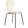 LeisureMod Bristol 5-Piece Dining Set Round Dining Table, 4 Plastic Dining Chairs Black Legs - 3 of 4