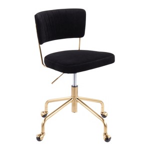 TiramisuBest Gold Metal & Black Velvet Task Chair - Adjustable Height, 360¡ã Swivel - 1 of 4