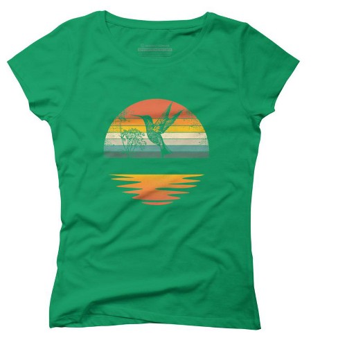 Junior's Design By Humans Hummingbird Vintage Retro Sunset Hummingbirds ...