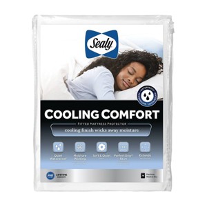 Sealy Cooling Comfort Machine Washable Fitted Mattress Protector - 1 of 4