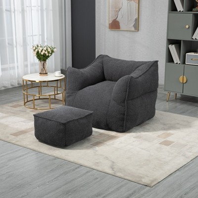 NicBex High Back Bean Bag Chair for Adults and Kids,Lazy Sofa with Footstool for Living Room,Bedroom,Apartment