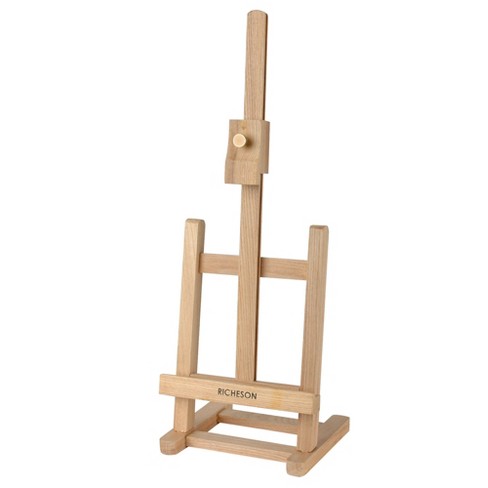 U.S. Art Supply Double Mast Wooden H-Frame Studio Easel, Adjust Tray