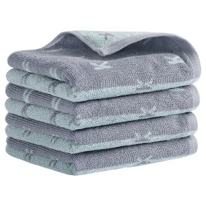 REGALWOVEN Letter Patterns Cotton Soft Absorbent Bathroom Hand Towel 14 x 30 Inch - 1 of 4