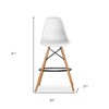 HomeRoots 28" White And Brown Heavy Duty Plastic And Solid Wood Counter Height Bar Chair - 3 of 4