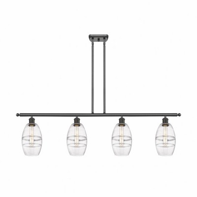 Vaz - 4 Light Stem Hung Island In Industrial Style-8.63 Inches Tall and 48 Inches Wide