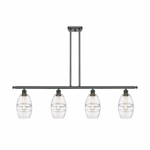 Vaz - 4 Light Stem Hung Island In Industrial Style-8.63 Inches Tall and 48 Inches Wide - 1 of 1