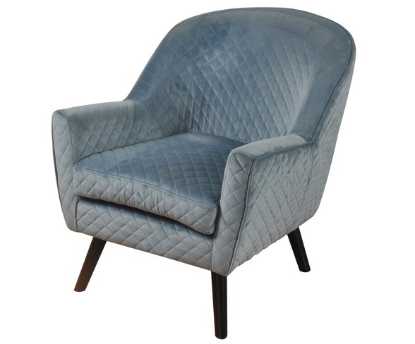 Quilted Velvet Barrel Back Tub Chair with Flared Arms Blue - Stylecraft