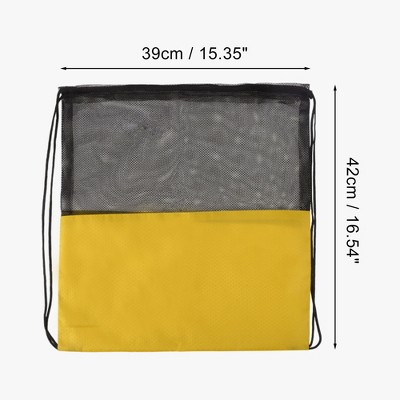 Unique Bargains Drawstring Backpacks Polyester Yellow 1 Pc — фото 2