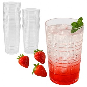 Kate Aspen Plastic Tumblers Set of 8 – Dishwasher Safe Acrylic Cups - BPA-Free Reusable Drinkware - 1 of 4
