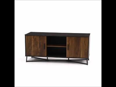 Canton Lane 60" Industrial Brew Oak TV Stand with Sliding Door
