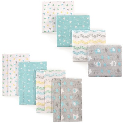 Luvable Friends Baby Cotton Swaddle Blankets - Pack Of 2, Soft 30x30 Inch Floral Blankets
