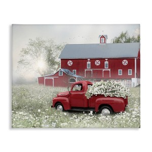 Stupell Industries Red Truck Floral Country Meadow Canvas Wall Art - 1 of 4