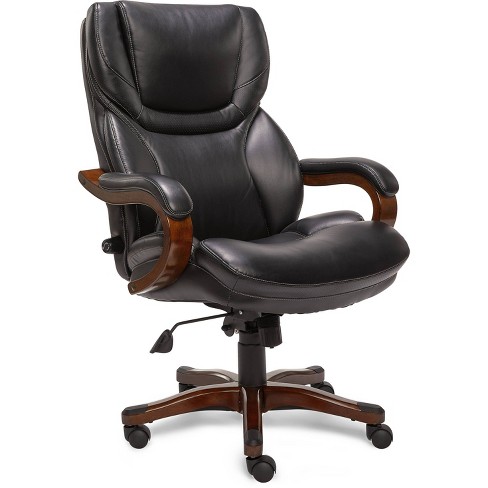 Executive Office Chair In Black Bonded Leather - Serta : Target