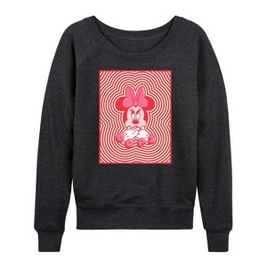 Women's - Disney - Minnie Moouse Oops Lightweight French Terry Wide Neck Long Sleeve Shirt - 1 of 4